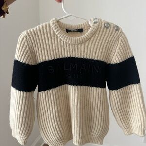 Authentic Balmain kid’s Cream and Black Sweater
